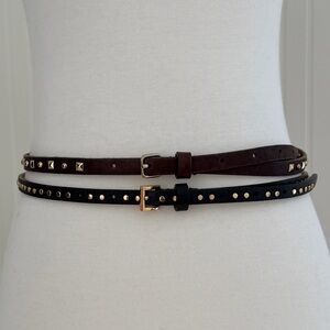 J. Crew Skinny Studded Leather Belt Bundle